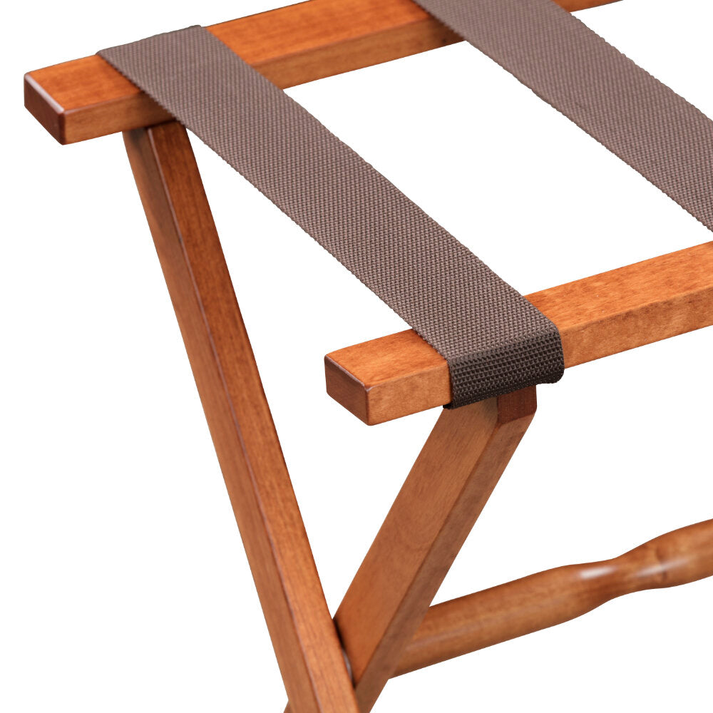 Light Walnut Straight Leg Wood Luggage Rack by Gatehouse Furniture