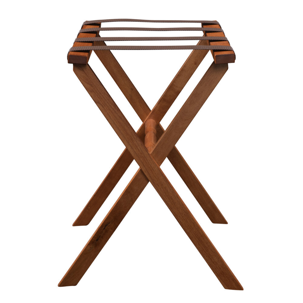 Light Walnut Straight Leg Wood Luggage Rack by Gatehouse Furniture