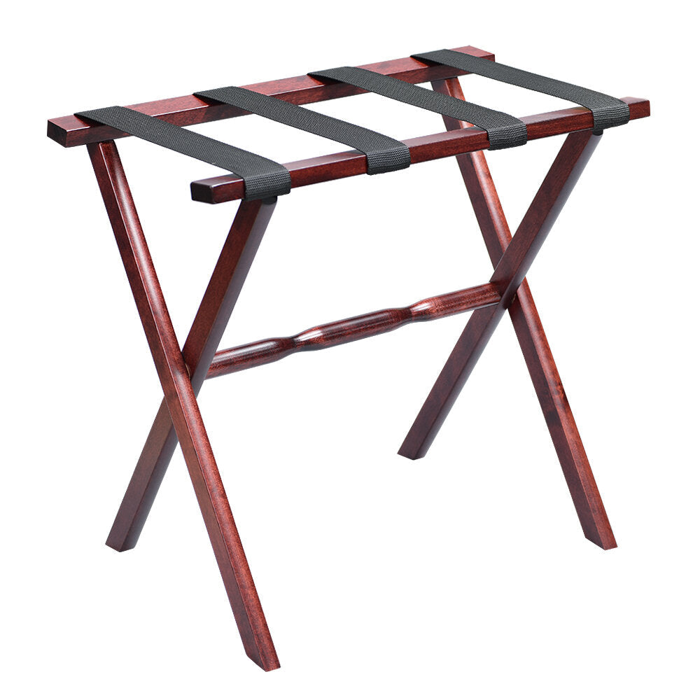 Rich Mahogany Straight Leg Wood Luggage Rack by Gatehouse Furniture