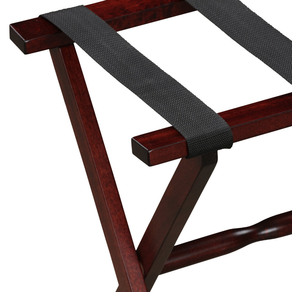 Rich Mahogany Straight Leg Wood Luggage Rack by Gatehouse Furniture