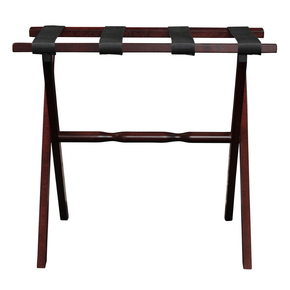 Rich Mahogany Straight Leg Wood Luggage Rack by Gatehouse Furniture