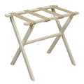 Ivory Straight Leg Wood Luggage Rack Greek Key Straps by Gatehouse Furniture