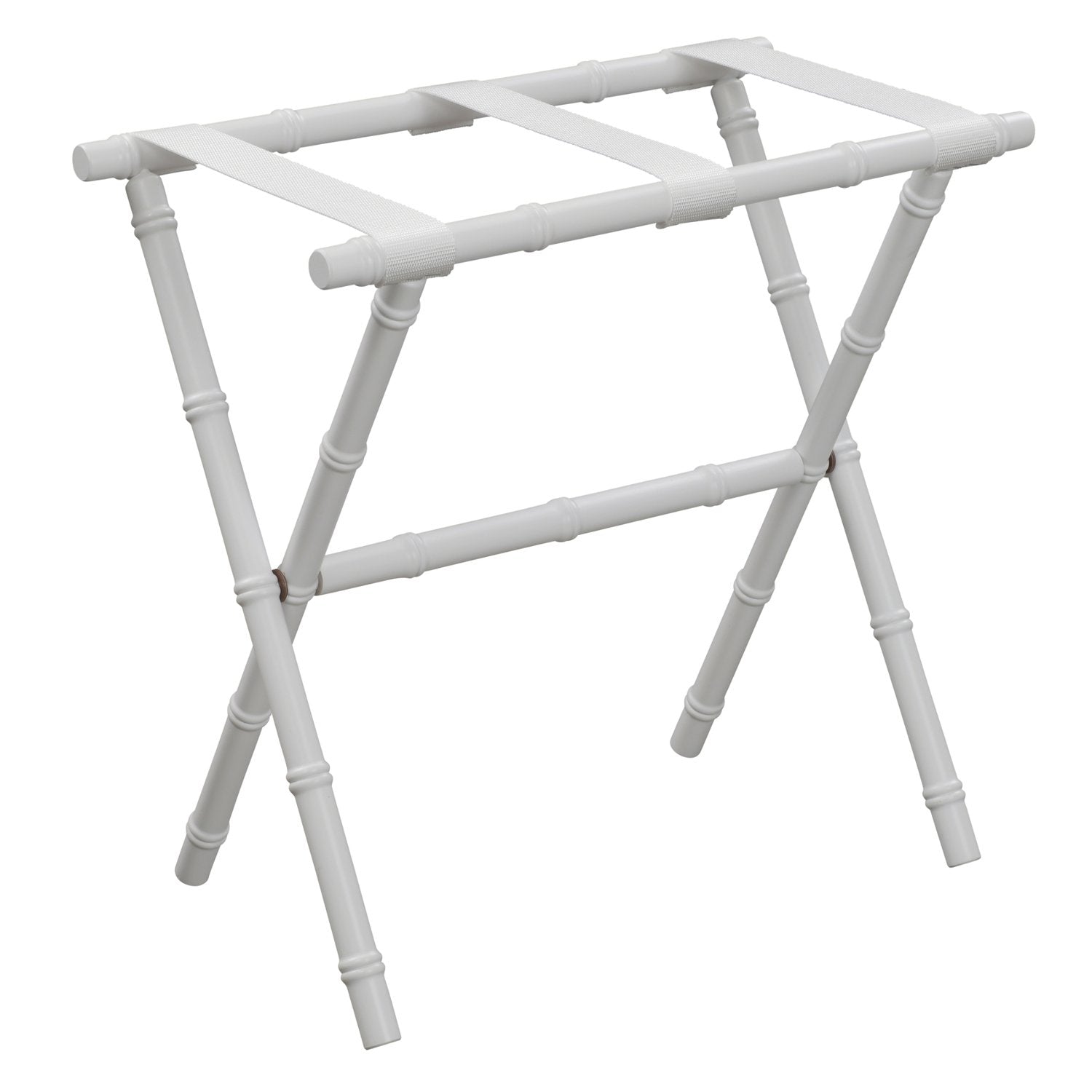 White Bamboo Inspired Wood Luggage Rack by Gatehouse Furniture