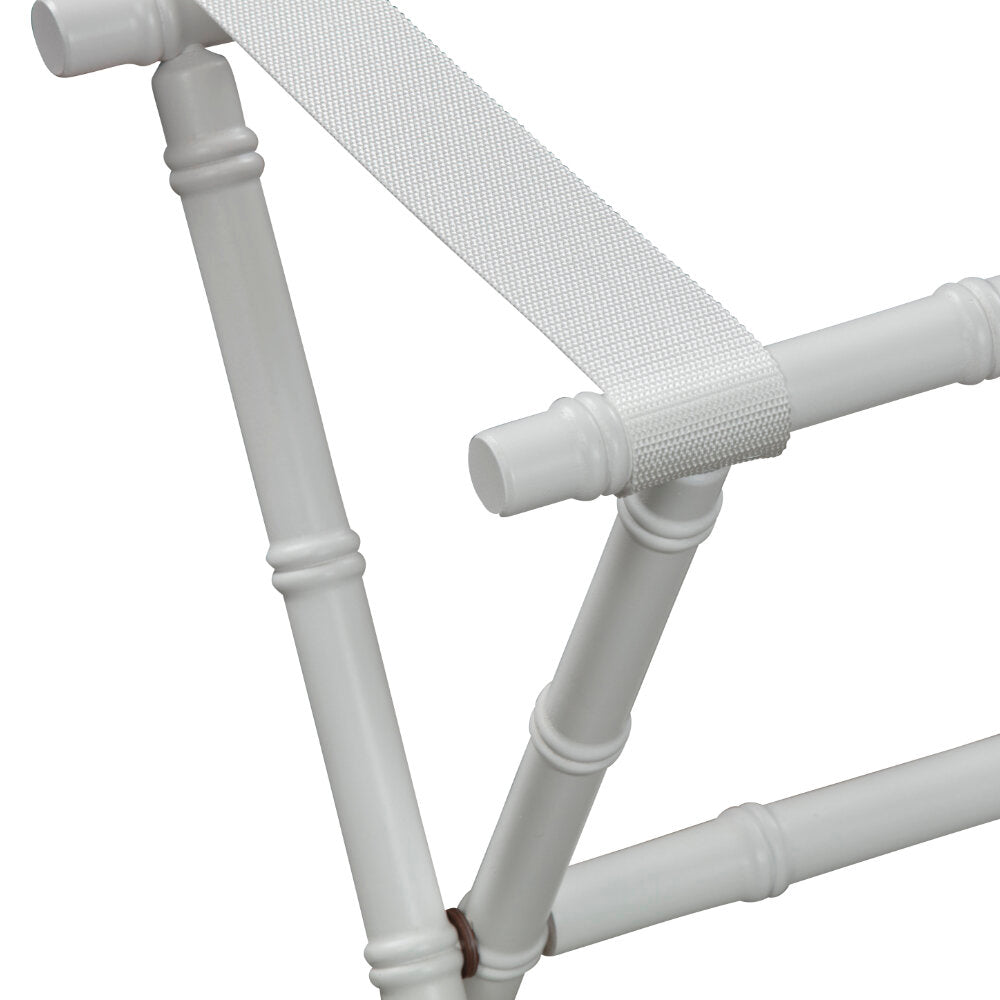 White Bamboo Inspired Wood Luggage Rack by Gatehouse Furniture