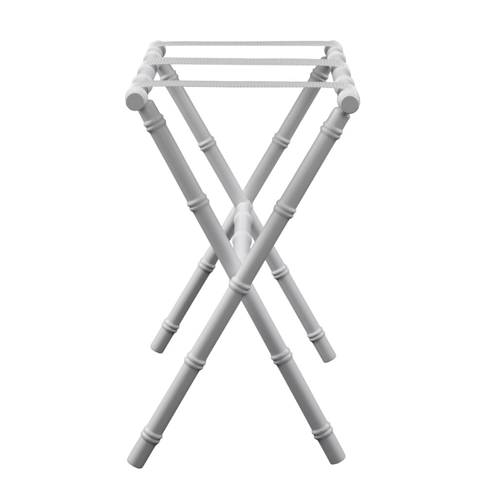 White Bamboo Inspired Wood Luggage Rack by Gatehouse Furniture