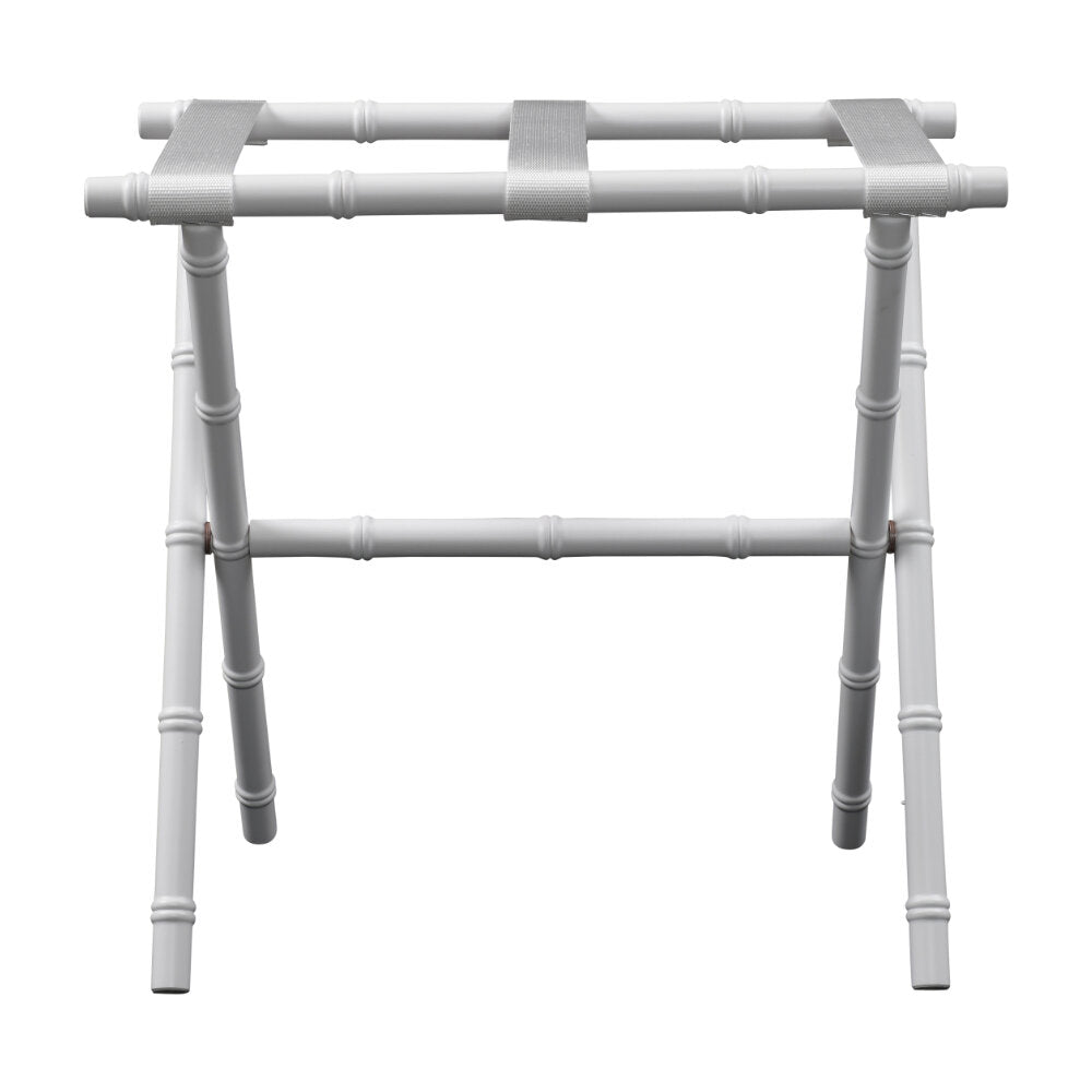 White Bamboo Inspired Wood Luggage Rack by Gatehouse Furniture