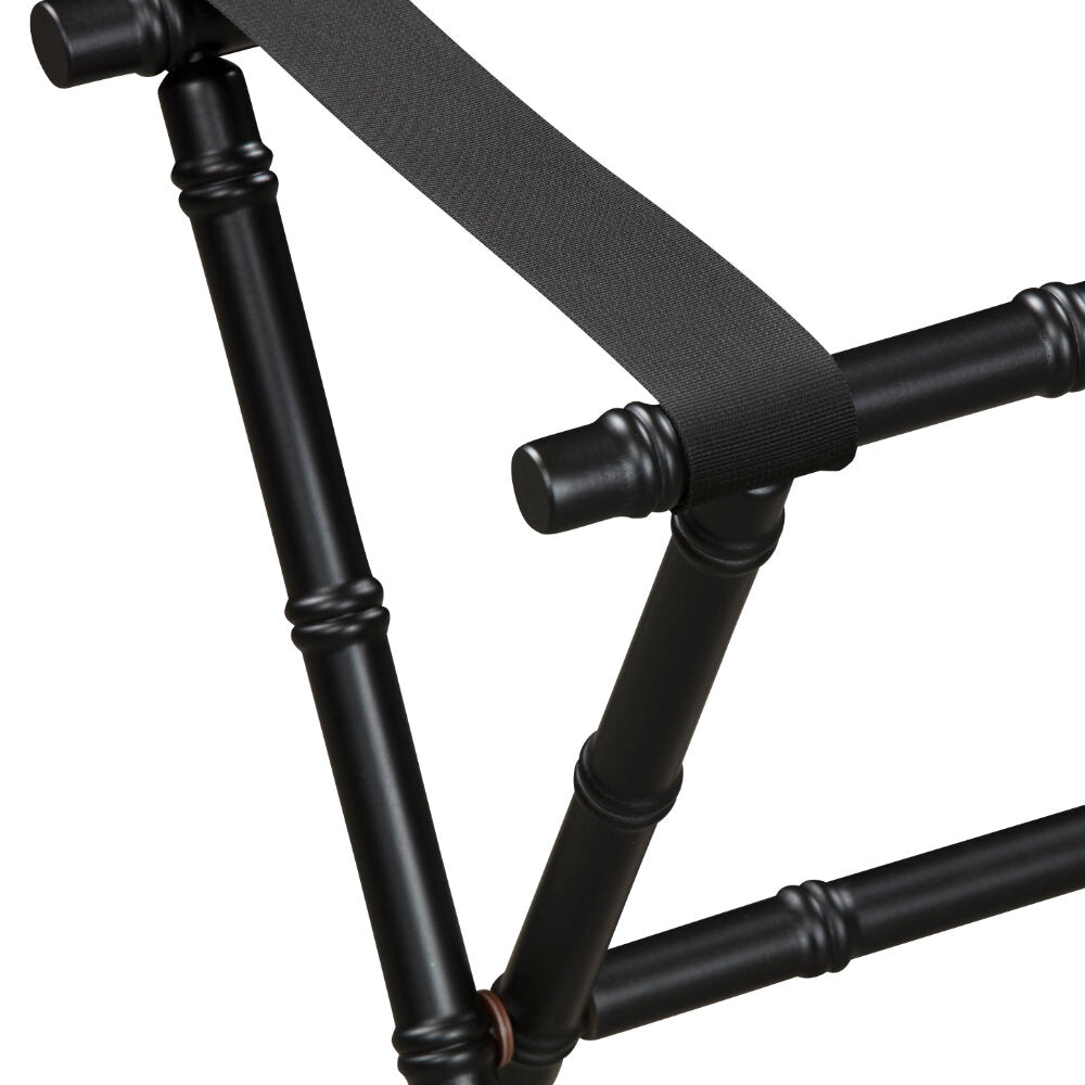 Black Bamboo Inspired Wood Luggage Rack by Gatehouse Furniture