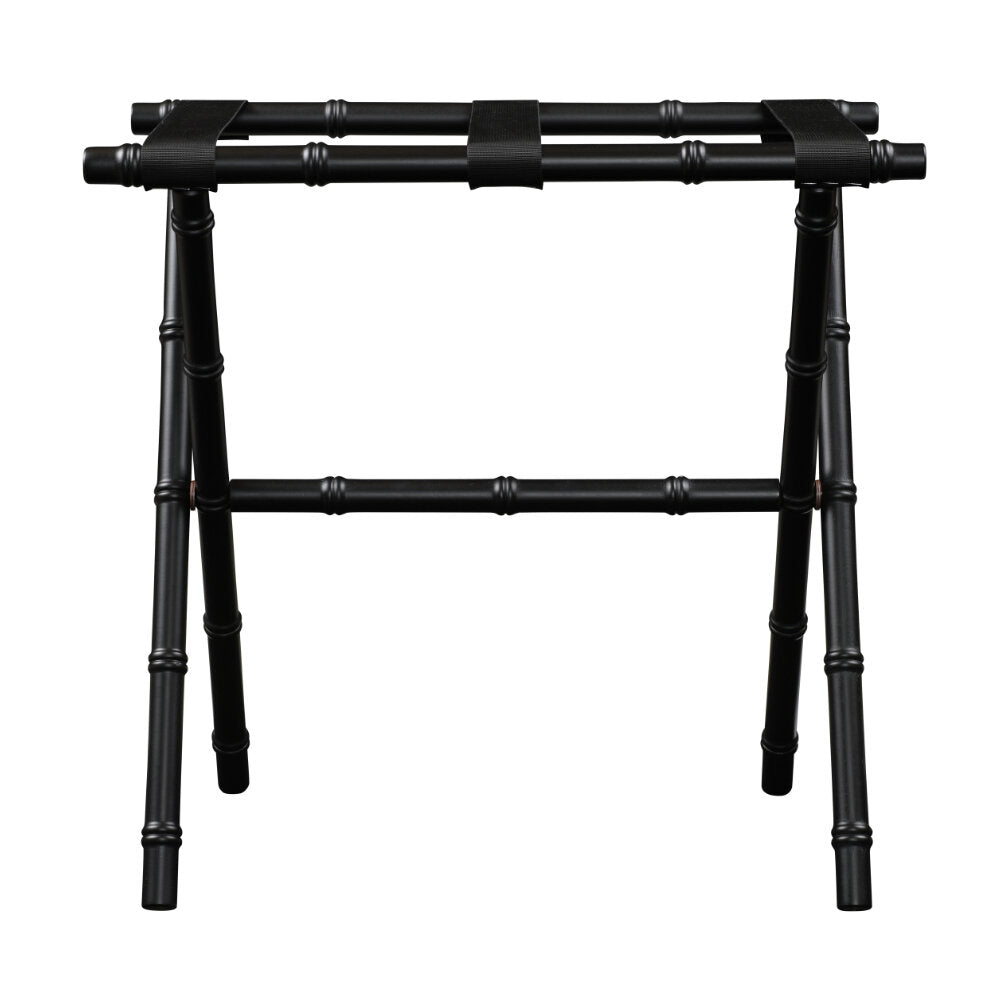 Black Bamboo Inspired Wood Luggage Rack by Gatehouse Furniture