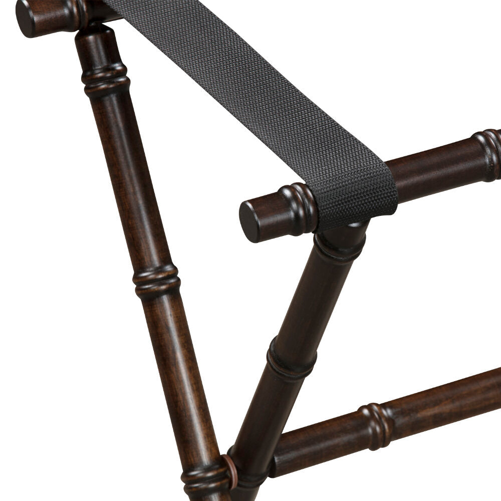 Dark Walnut Bamboo Inspired Wood Luggage Rack by Gatehouse Furniture