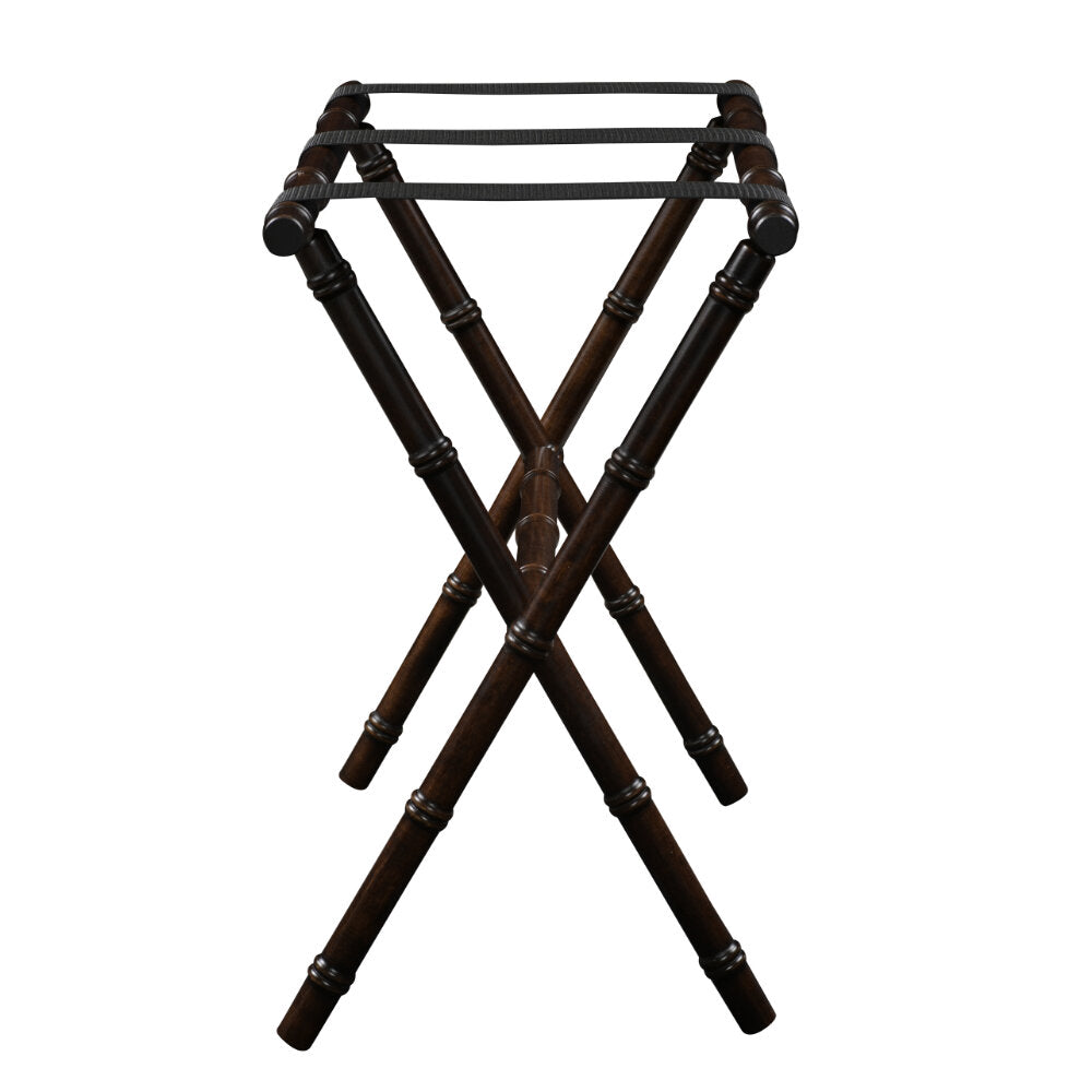 Dark Walnut Bamboo Inspired Wood Luggage Rack by Gatehouse Furniture