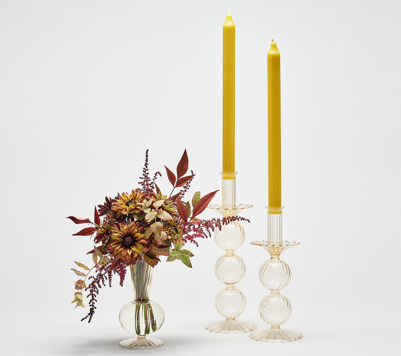 Bella Short Candle Holder in Champagne by Kim Seybert