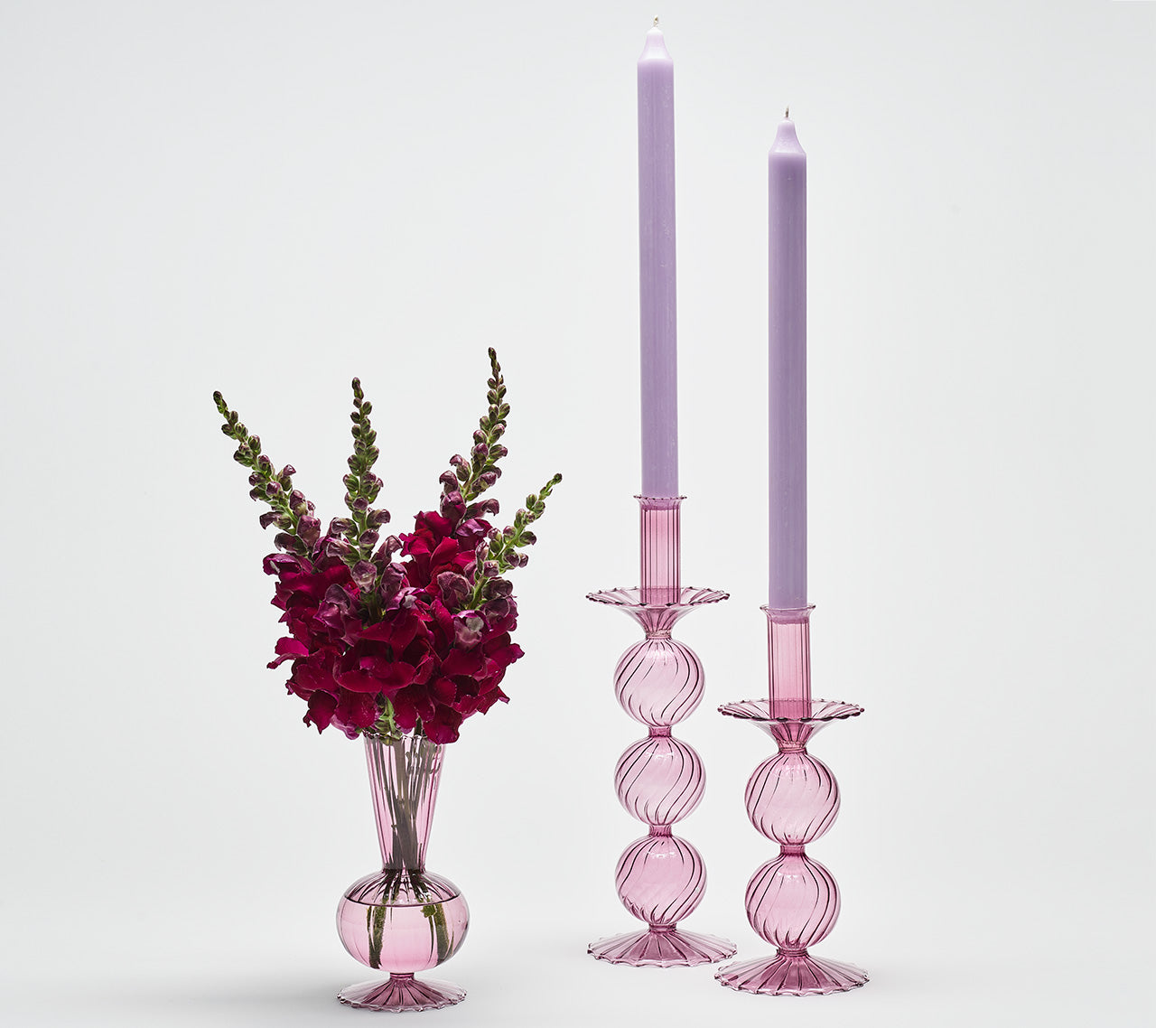 Iris Tall Candle Holder in Lavender by Kim Seybert