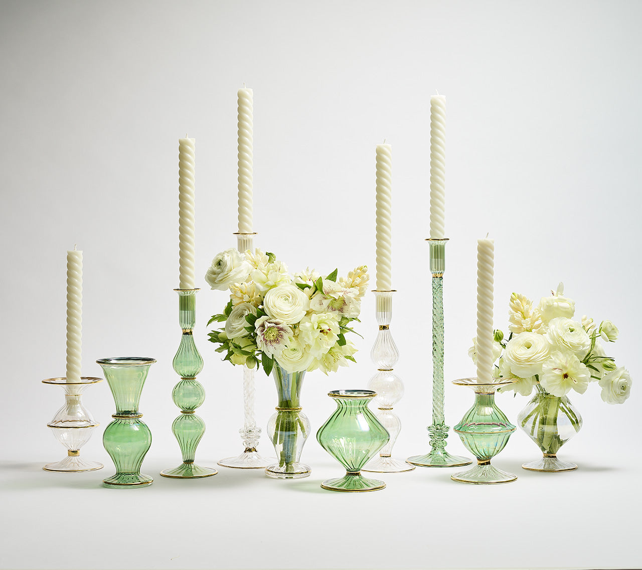 Scallop Bud Vase in Green by Kim Seybert