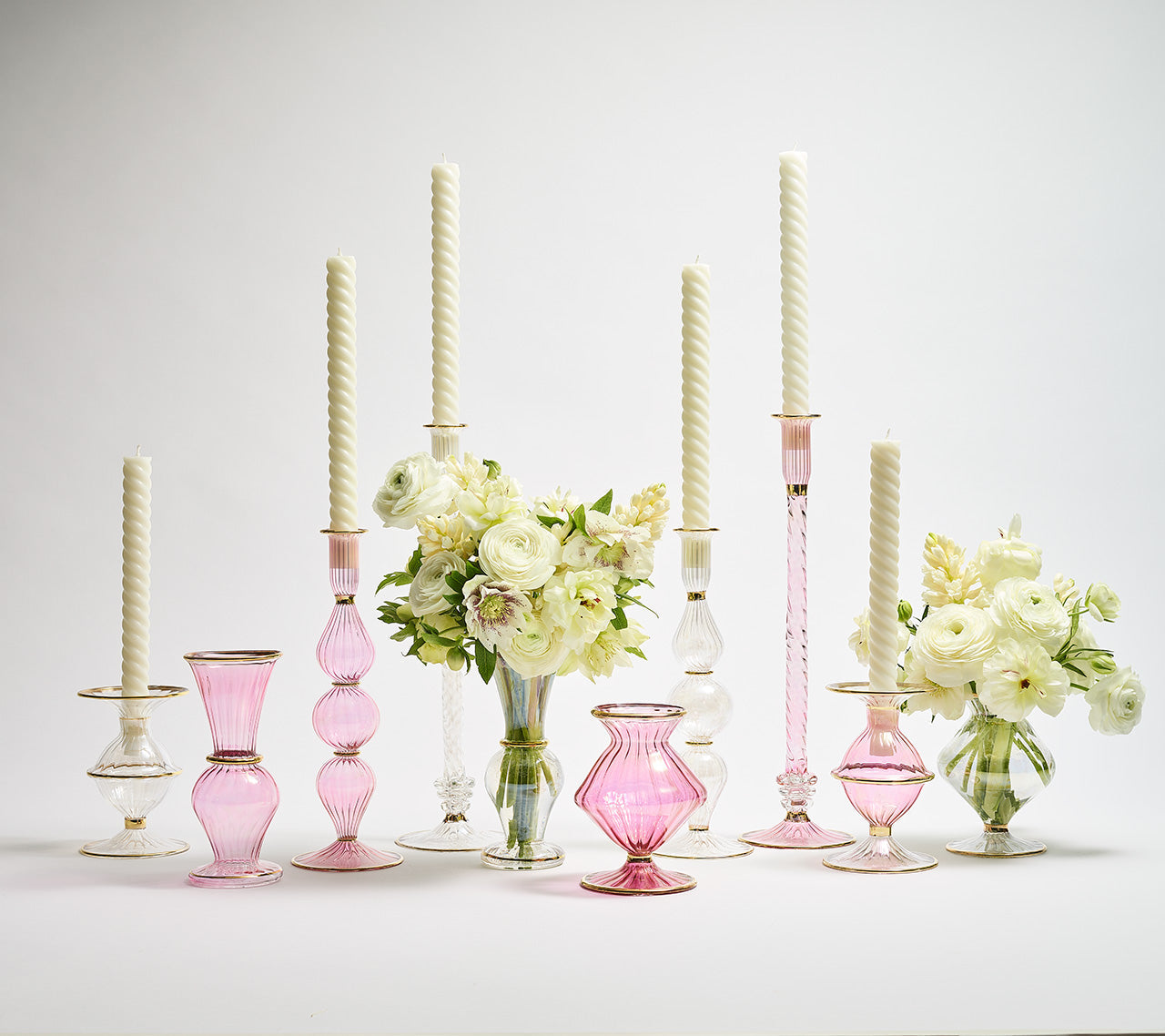 Braid Candle Holder in Pink by Kim Seybert