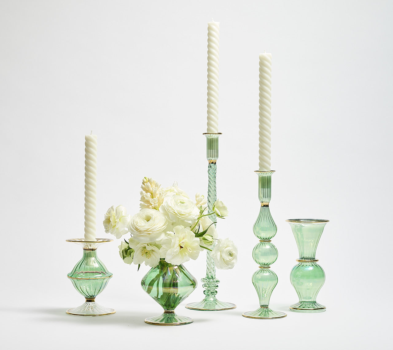 Scallop Bud Vase in Green by Kim Seybert