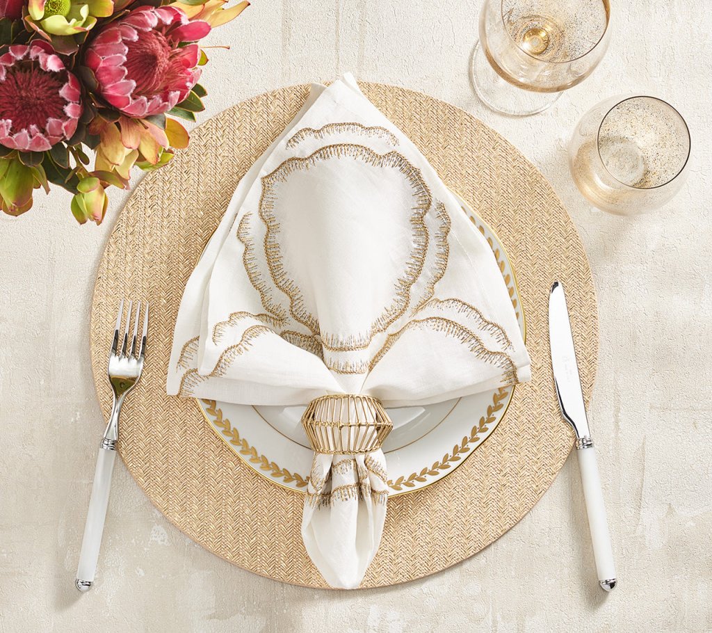 Cage Napkin Ring in Gold by Kim Seybert