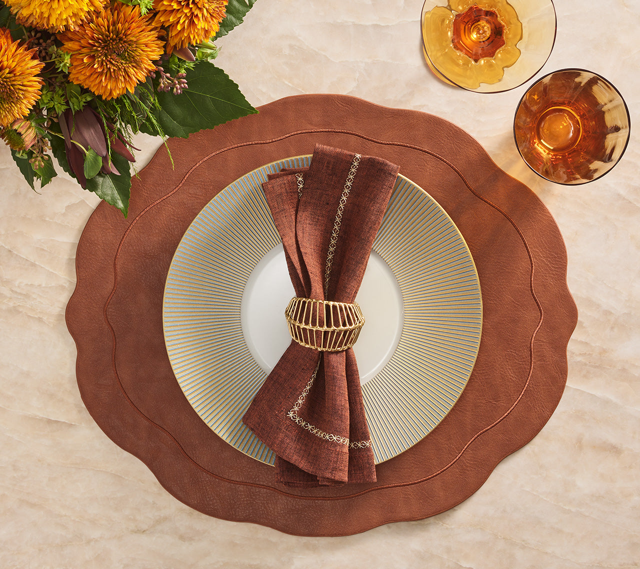 Tailored Placemat in Brown by Kim Seybert