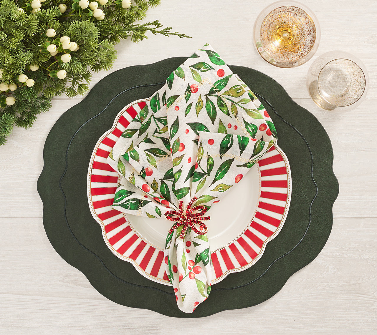 Tailored Placemat in Hunter Green by Kim Seybert