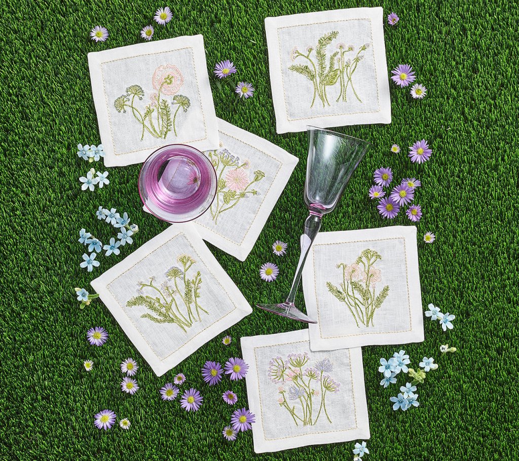 Meadow Cocktail Napkins in Multi by Kim Seybert