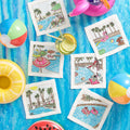 Pool Day Cocktail Napkins in White & Multi by Kim Seybert