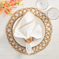 Casbah Napkin in White & Natural by Kim Seybert