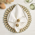 Casbah Napkin Ring in Natural & Green by Kim Seybert
