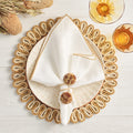 Casbah Napkin in White & Natural by Kim Seybert