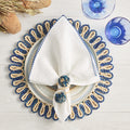 Casbah Napkin in White & Blue by Kim Seybert