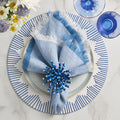 Chambray Fringe Napkin in Blue by Kim Seybert