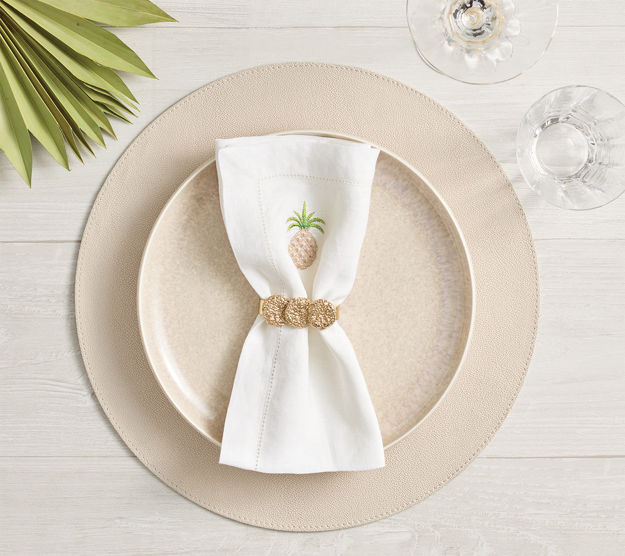 Icons Placemat in Ivory & Natural by Kim Seybert