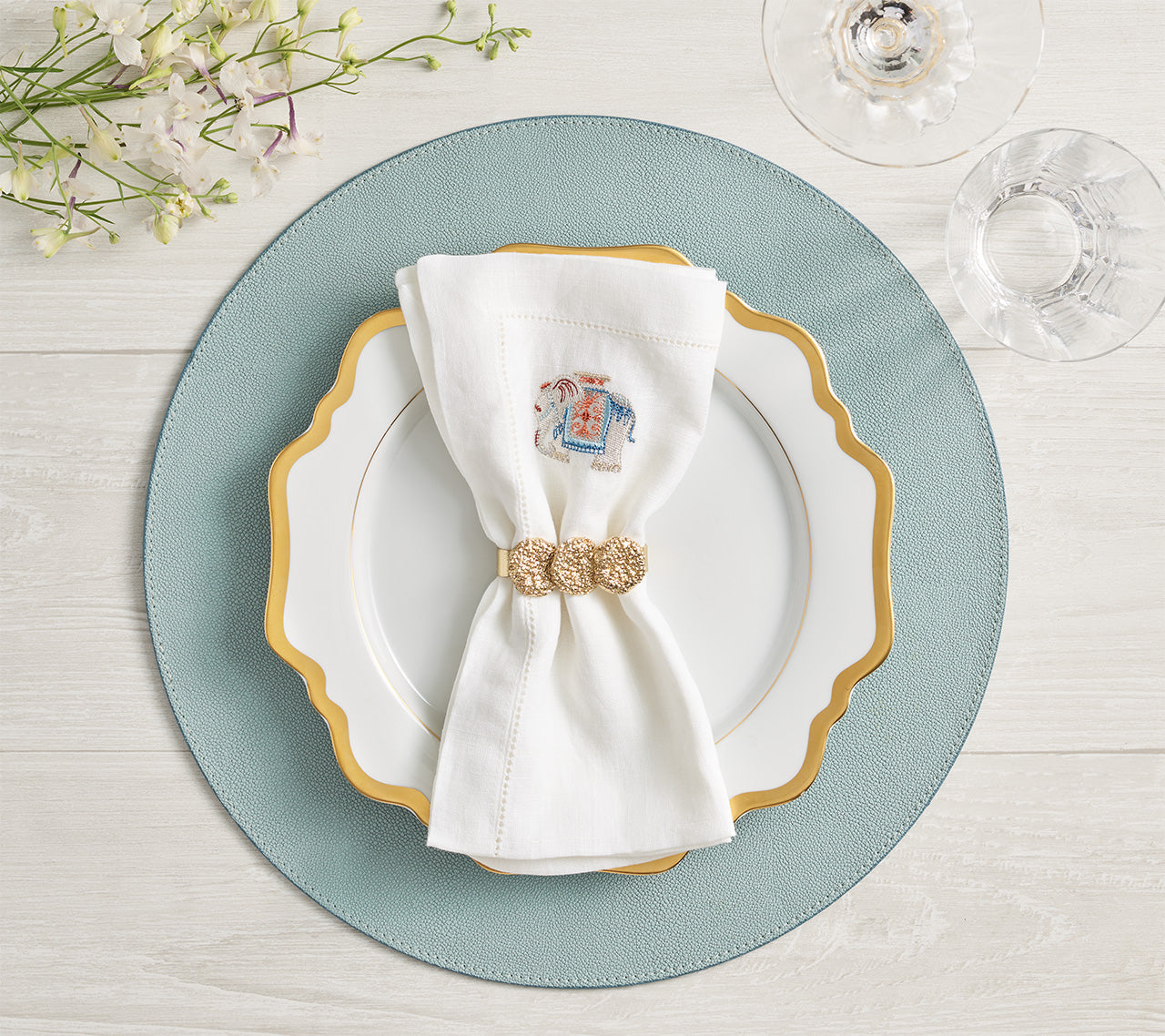 Icons Placemat in Sky & Blue by Kim Seybert