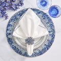 Casbah Napkin in White & Blue by Kim Seybert