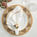 Casbah Napkin in White & Natural by Kim Seybert