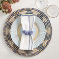 Casbah Napkin in White & Blue by Kim Seybert