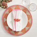 Casbah Napkin in White & Pink by Kim Seybert