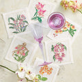 Orchid Cocktail Napkins in White & Multi by Kim Seybert