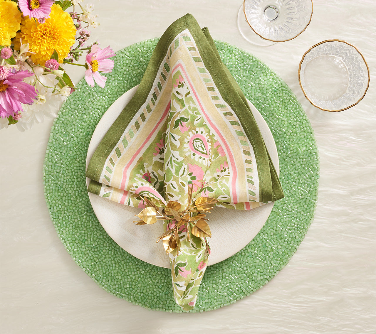 Perennial Placemat in Green by Kim Seybert