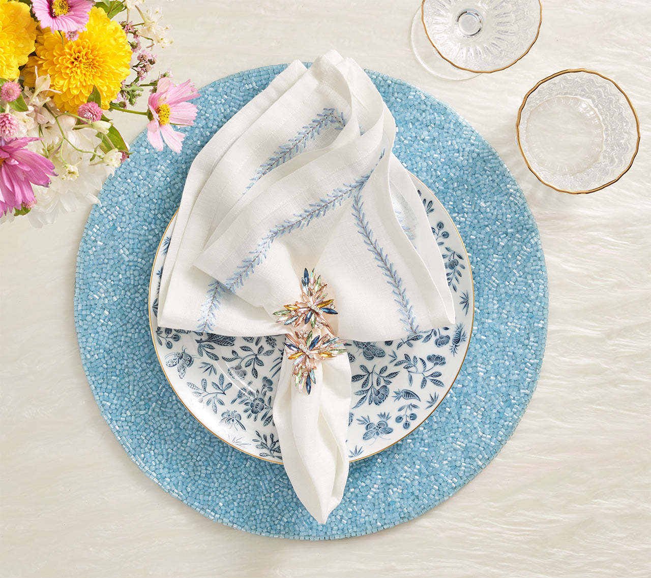 Perennial Placemat in Periwinkle by Kim Seybert