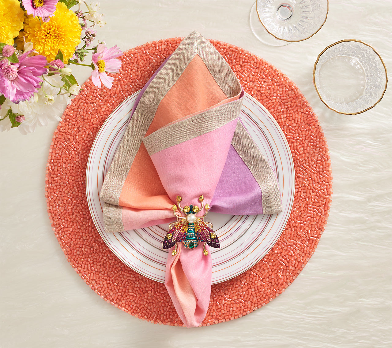 Perennial Placemat in Coral by Kim Seybert
