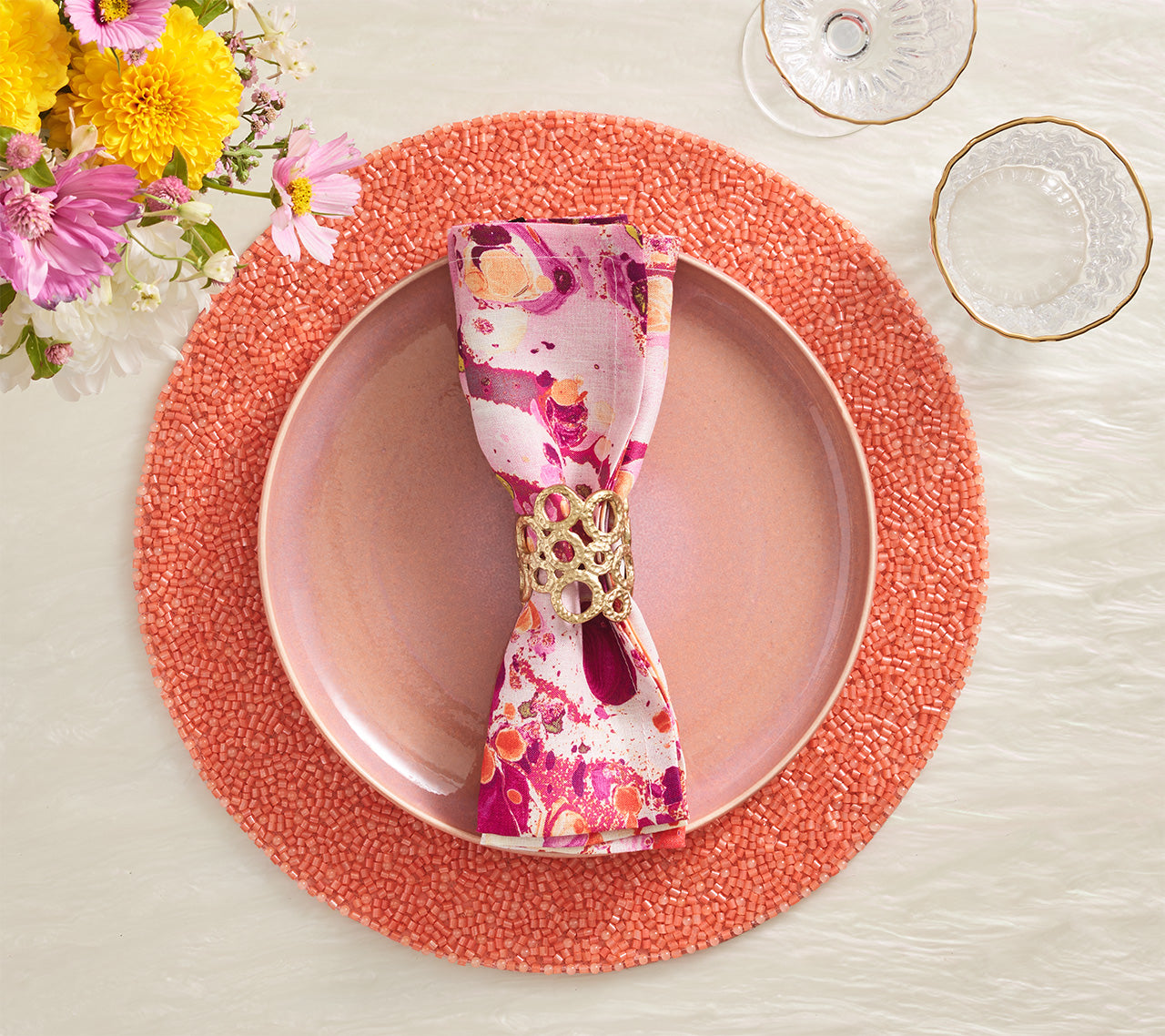 Perennial Placemat in Coral by Kim Seybert