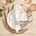 Casbah Napkin in White & Natural by Kim Seybert