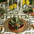 Watercolor Ikat Tablecloth in Olive by Kim Seybert