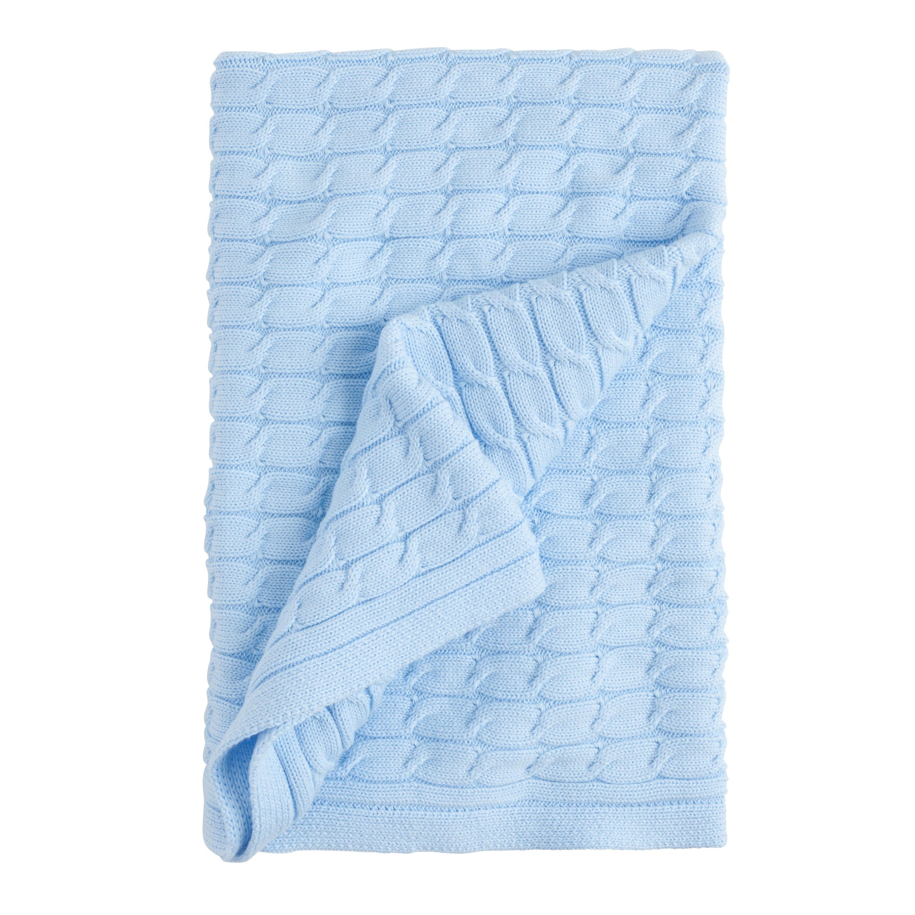 Cable Knit Blanket Light Blue by Little English
