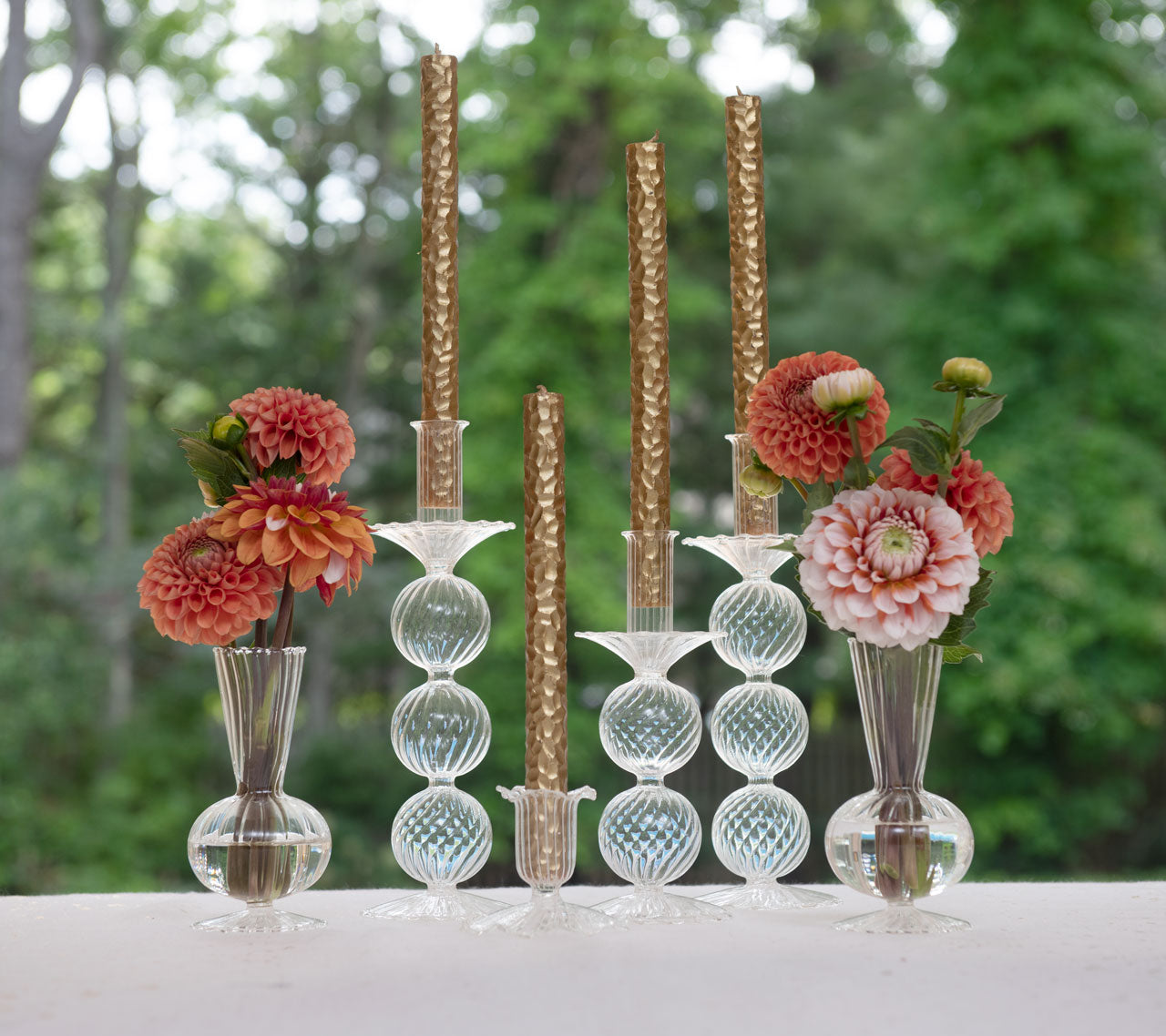Bella Short Candle Holder in Clear by Kim Seybert