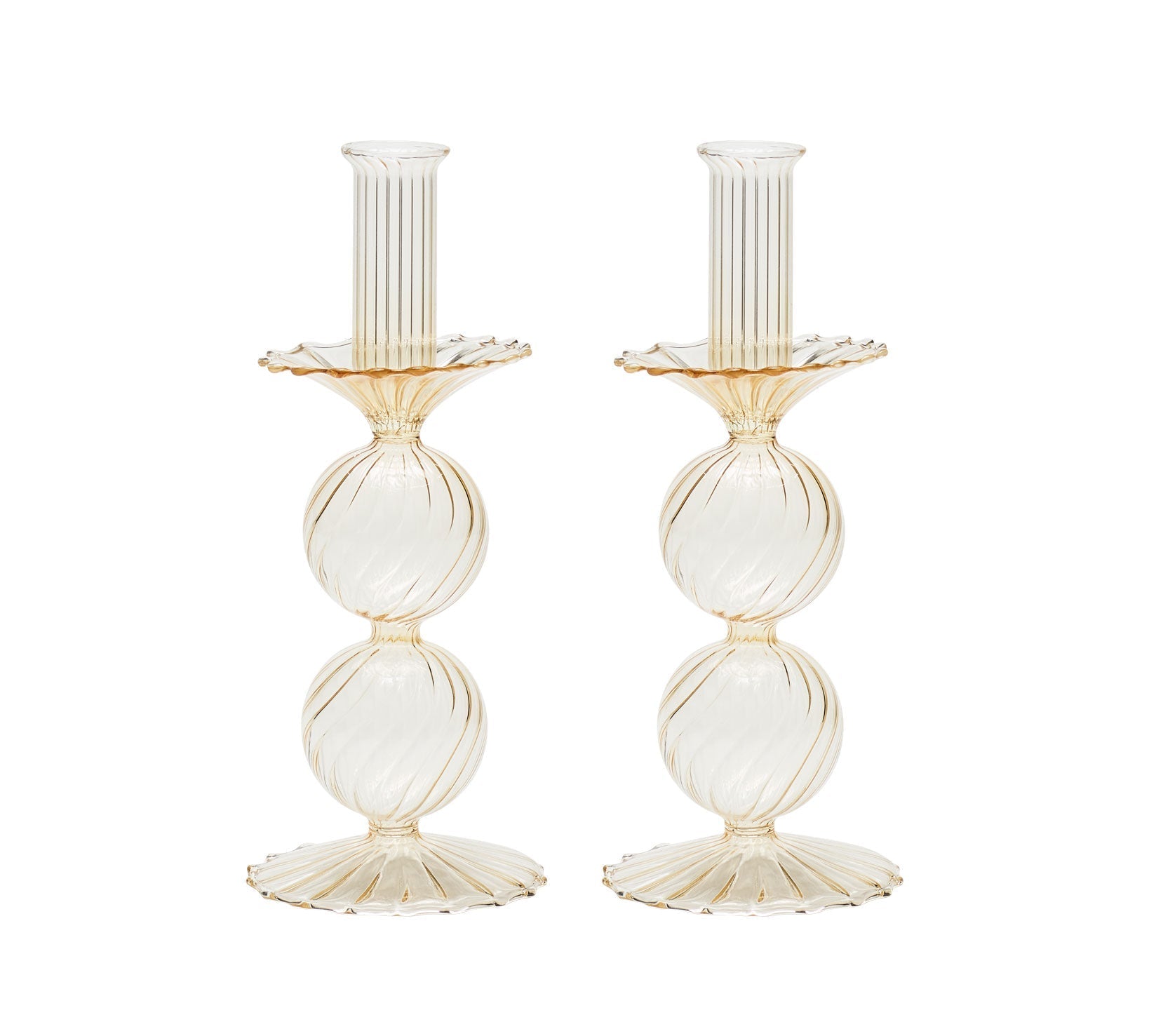 Bella Short Candle Holder in Champagne by Kim Seybert