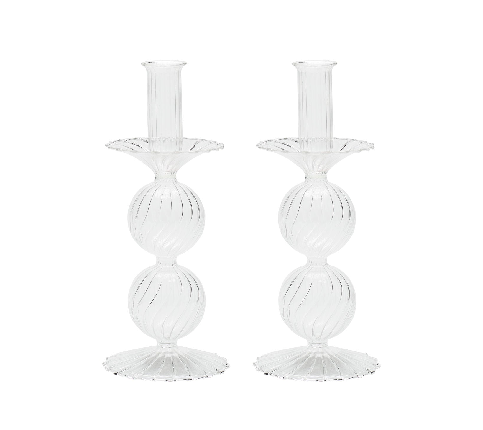 Bella Short Candle Holder in Clear by Kim Seybert