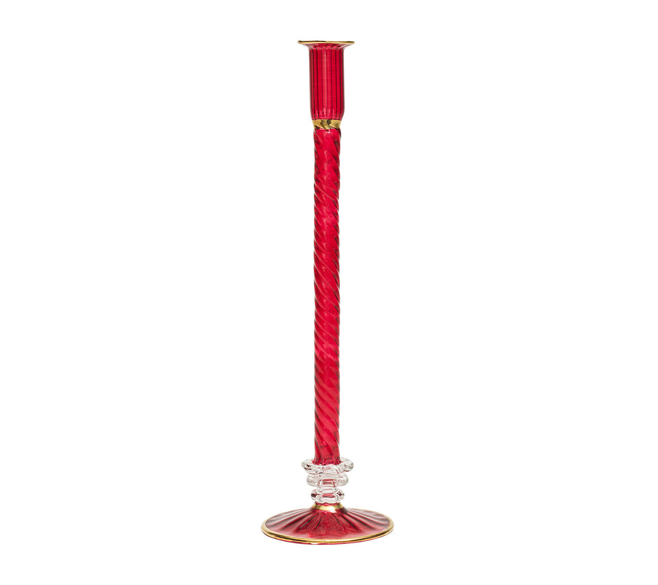 Braid Candle Holder in Red by Kim Seybert