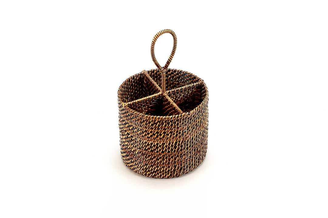 4 Section Woven Flatware Caddy by Calaisio