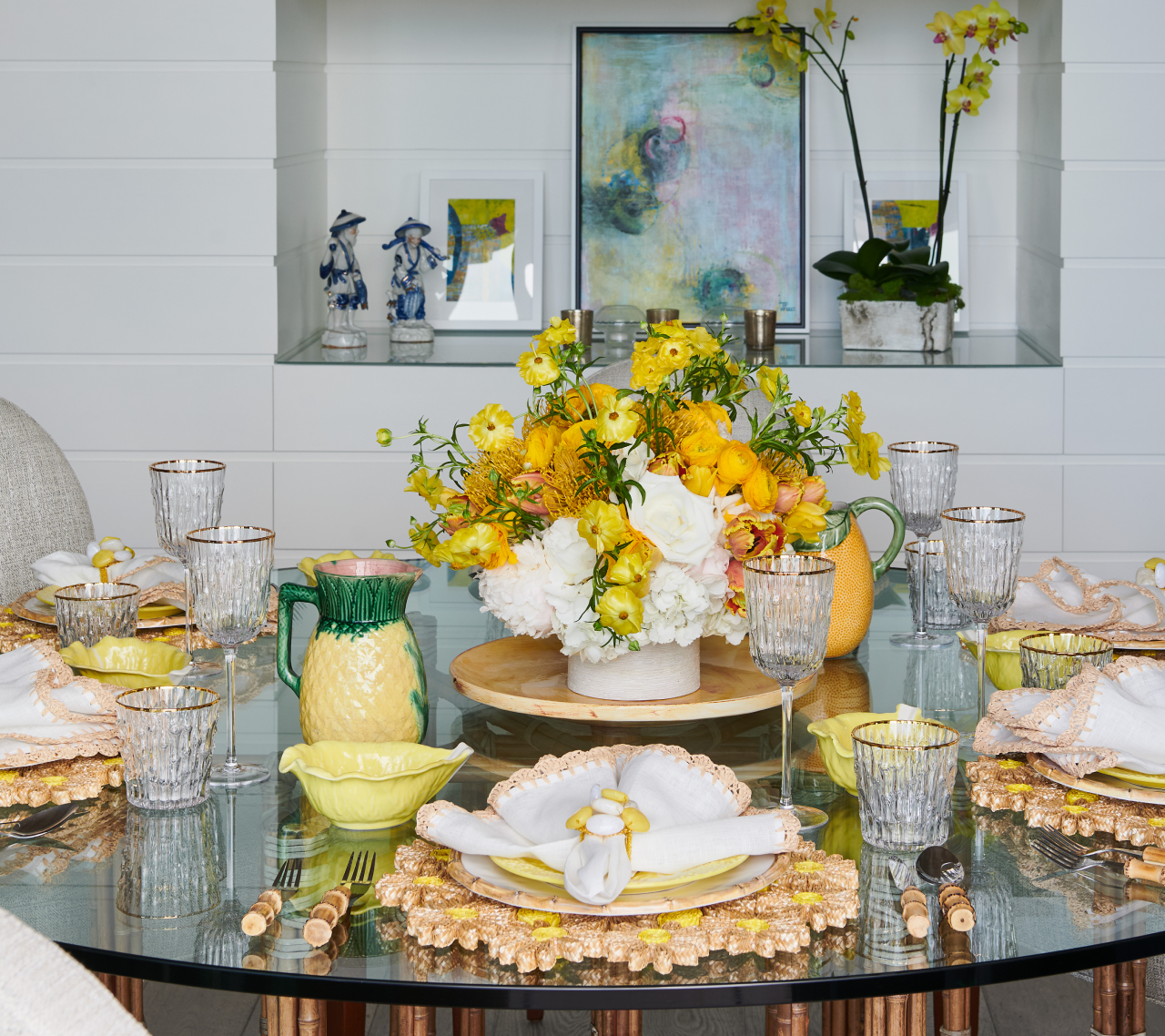 Bamboo Tumbler in Clear & Gold by Kim Seybert