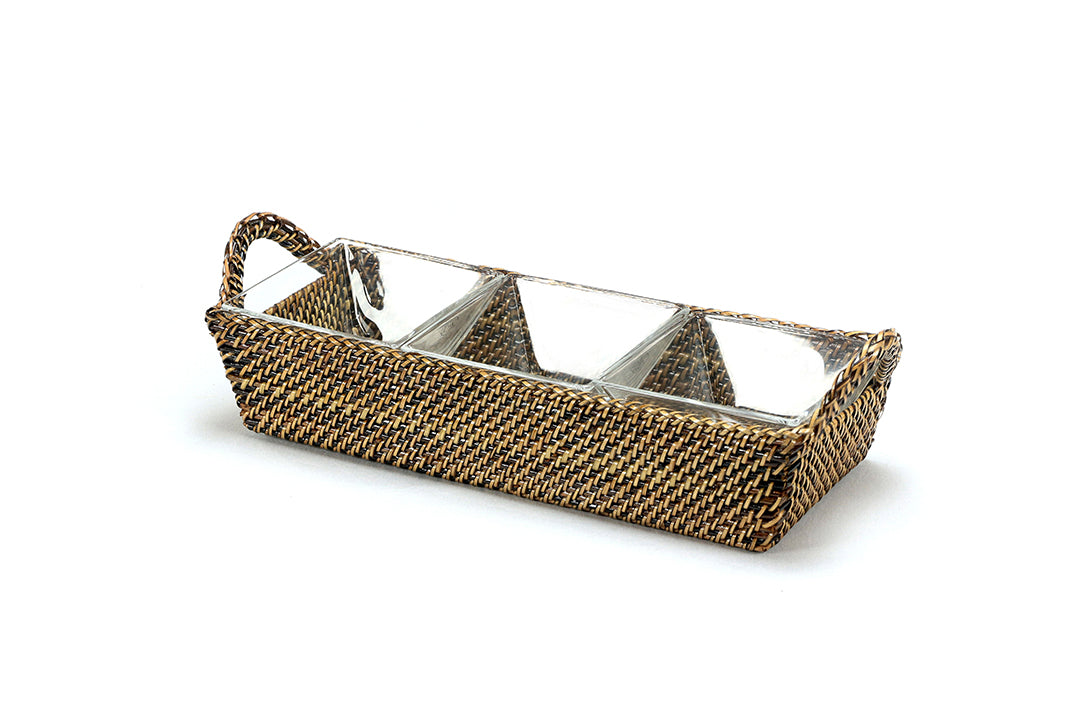 Sectional Server, 3 Sections, Includes 3 Glass Dishes by Calaisio